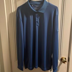 Like New - Adidas L blue L/S Golf Polo - lightweight